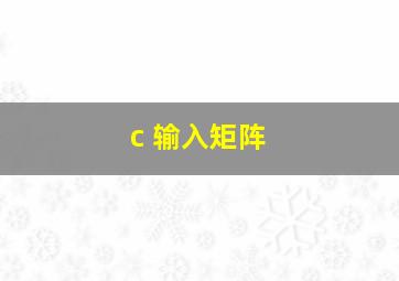 c 输入矩阵